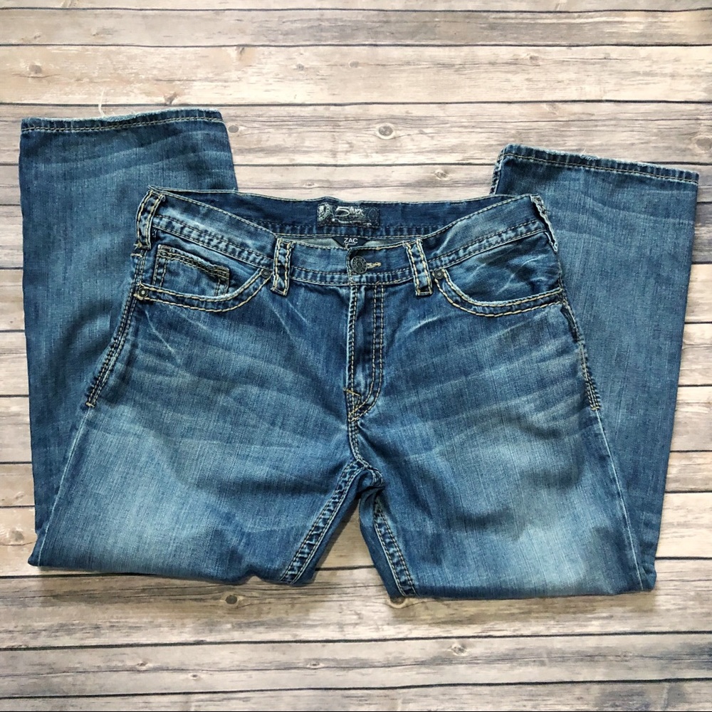 Silver Jeans ZAC Relaxed Straight Jeans, Size 38